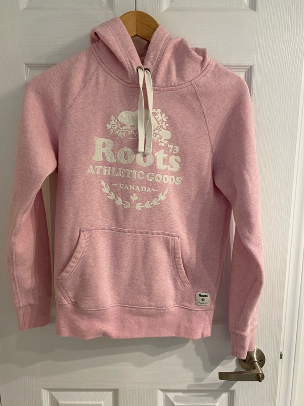 Roots Athletic Goods Pink Heathered Kanga Hoodie XXS Kids